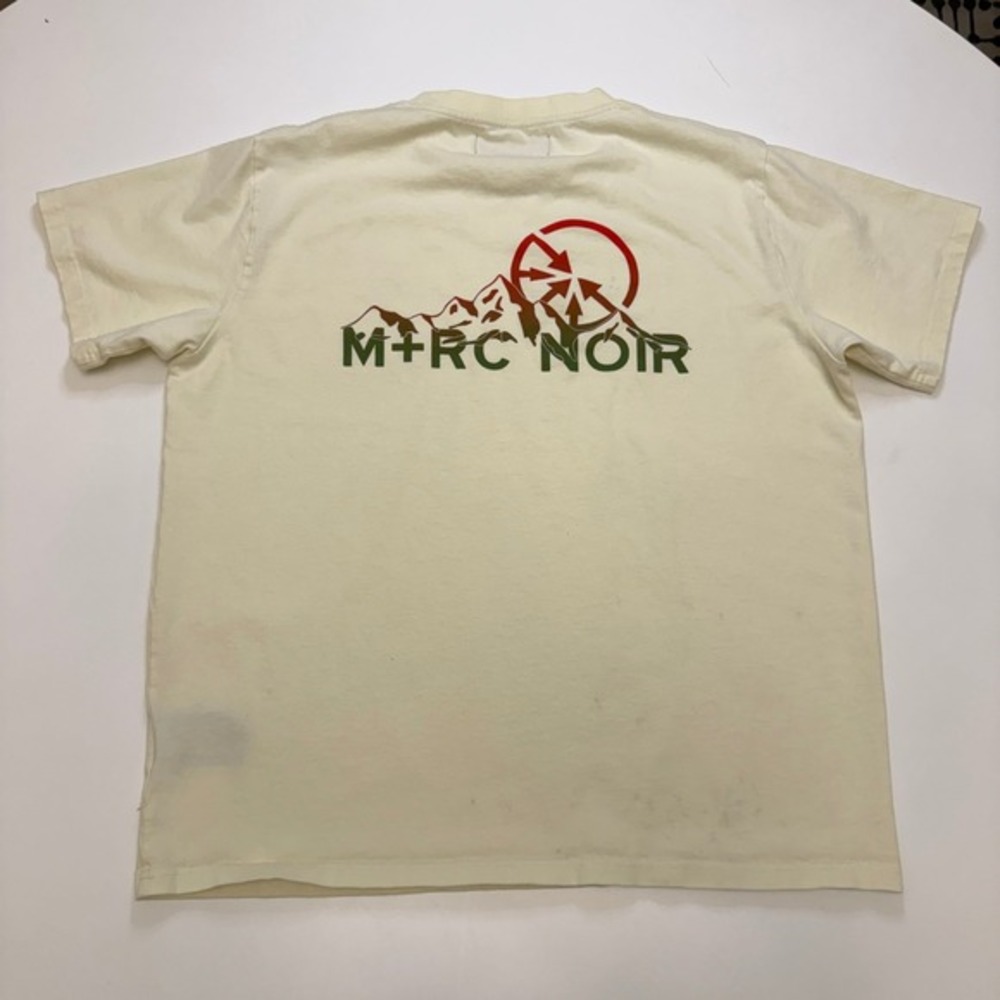M+RC NOIR Mountain Logo Cream Cotton Short Sleeve T-Shirt Mens‎ Large